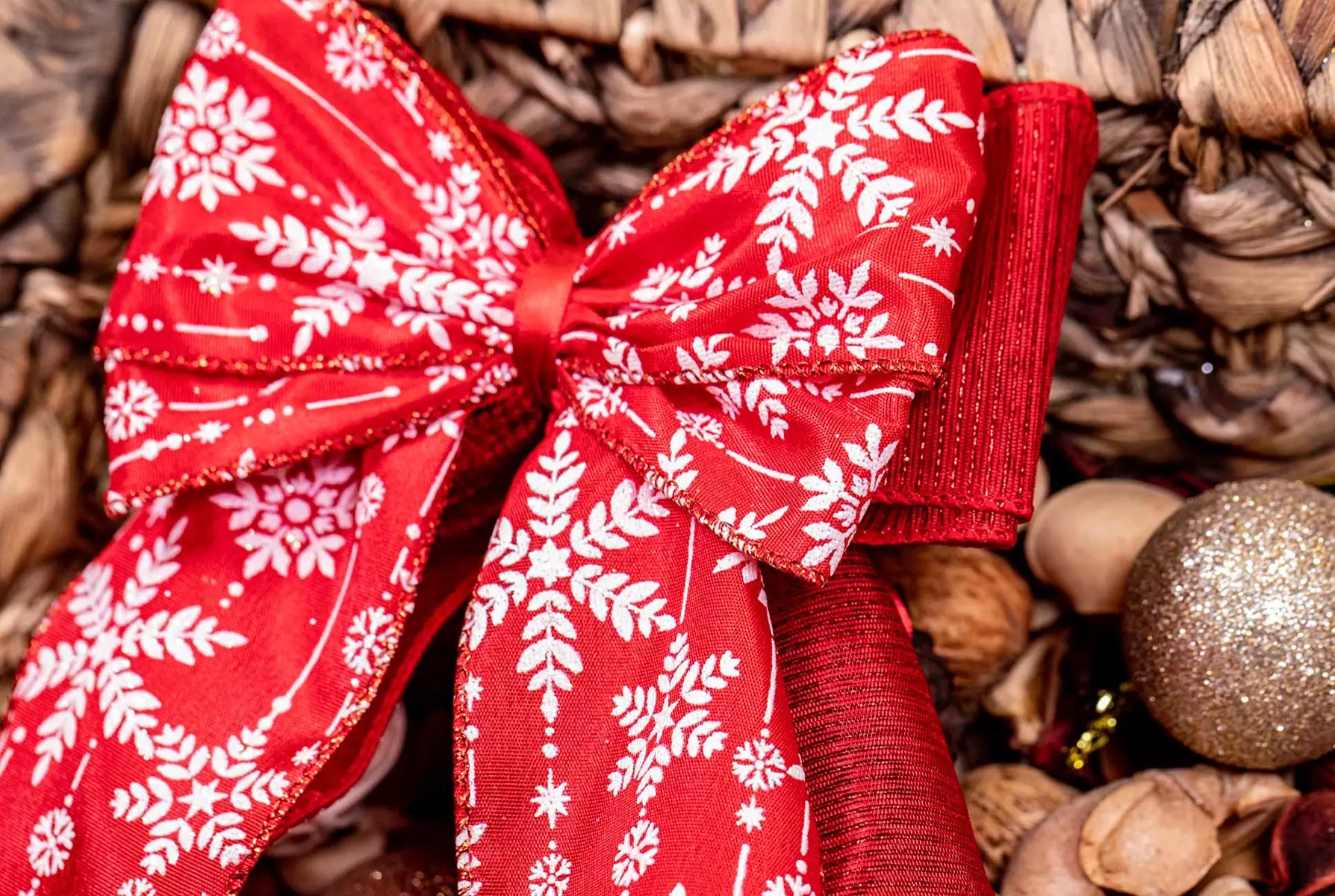 red and white large handmade bow