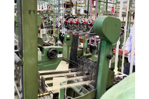 Satin Ribbon Being Woven On A Moden Loom