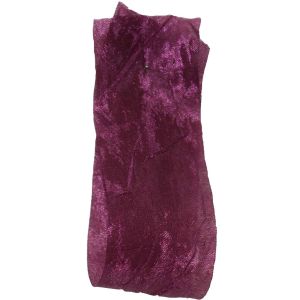 Crushed Silk Style Ribbon 38mm x 20m Col: Aubergine