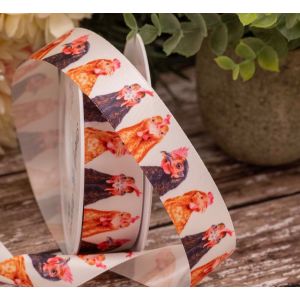 Chicken Themed Ribbon 25mm