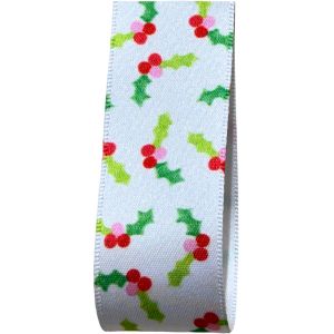 25mm Holly Jolly Ribbon by Berisfords Ribbons