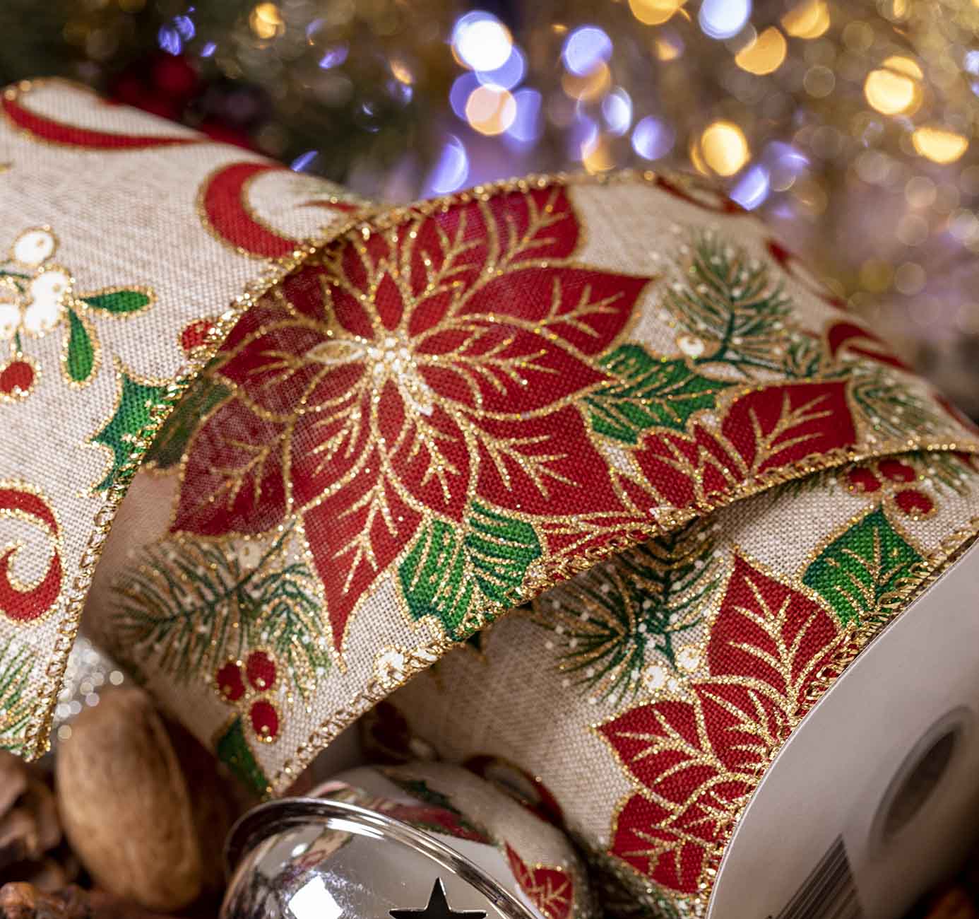 Poinsettia Christmas Ribbon